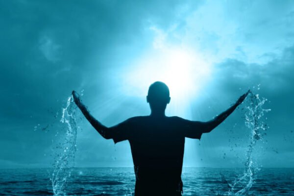 Man in water